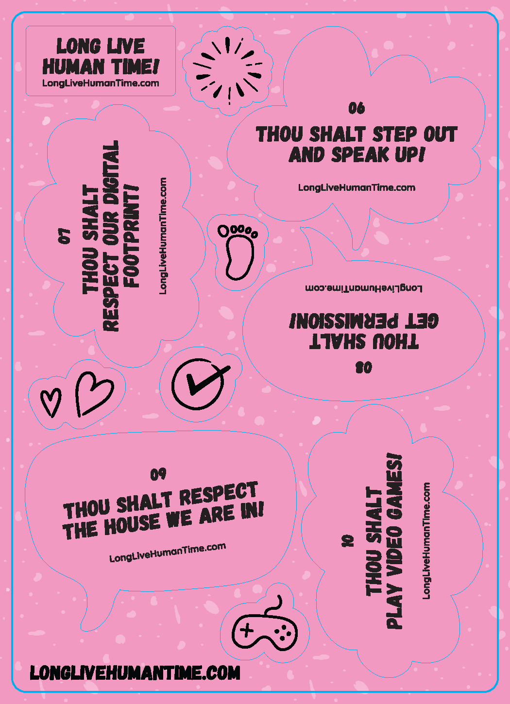 THE TECH COMMANDMENTS!-- (2 sticker sheets with all 10 Commandments!)