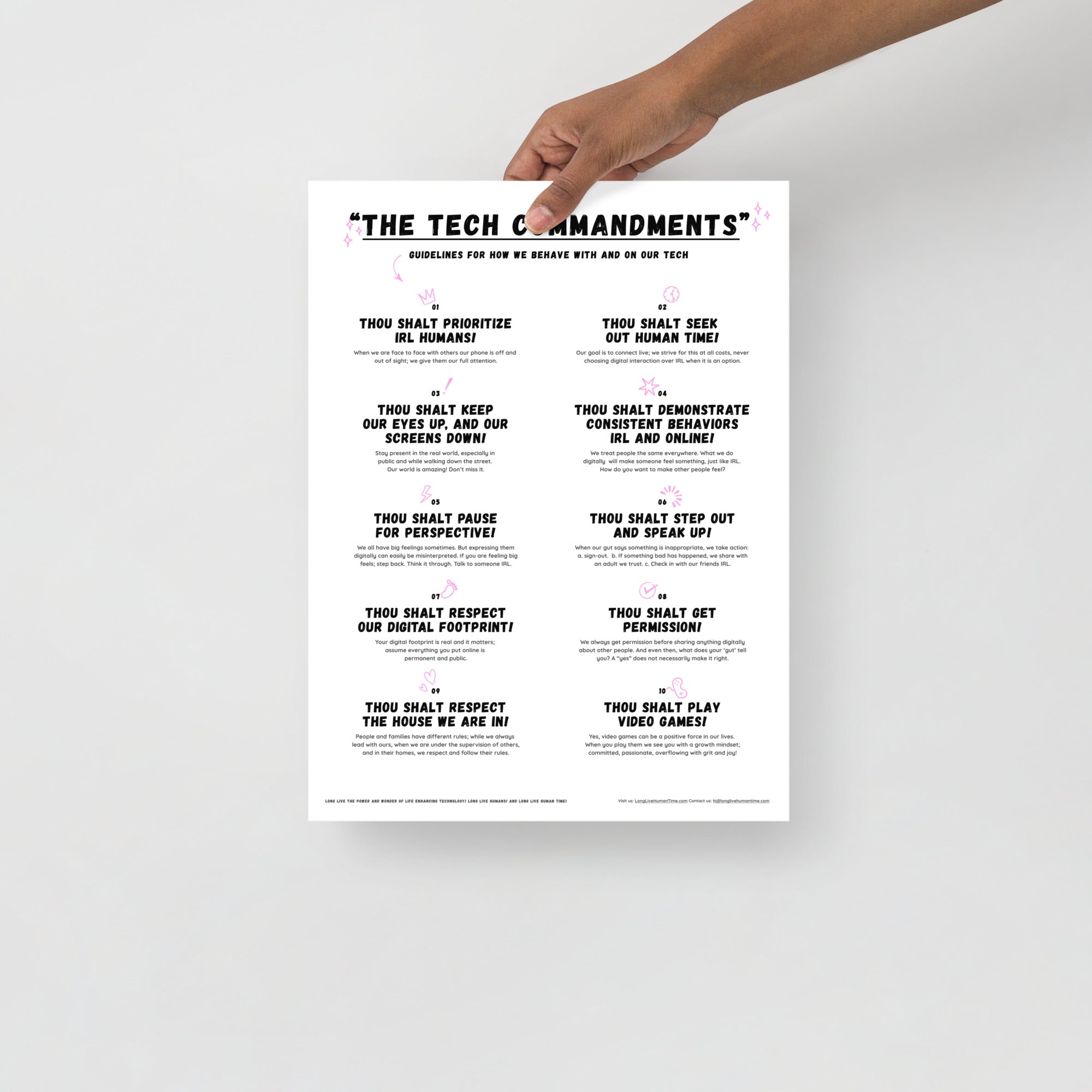 The Tech Commandments White 12x16